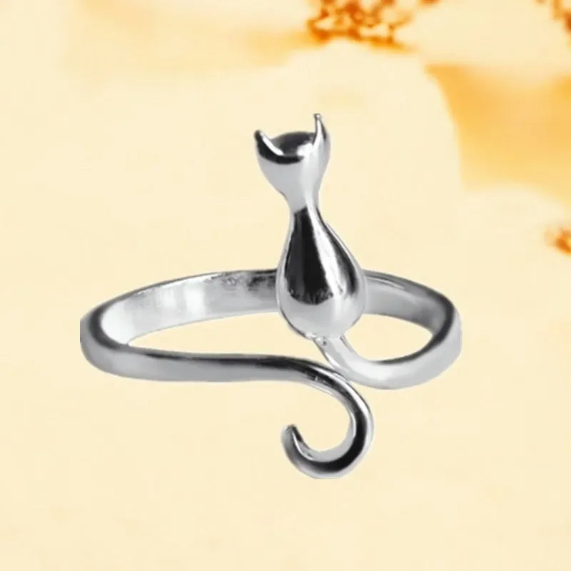 925 Sterling Silver Cat Rings for Women, Engagement Rings, Luxury Designer Jewelry, Women's Gifts 