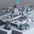 1560pcs 6 IN 1 Military Navy Ship Sets Building Blocks War Army Boat Plane Model Toys for Boys Bricks Toys Christmas Gifts