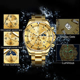 OLEVS 2870 Men's Watch Top Brand Luxury Watch for Men Original Waterproof Stainless Steel Chronograph Moon Phase Date Rota Dial