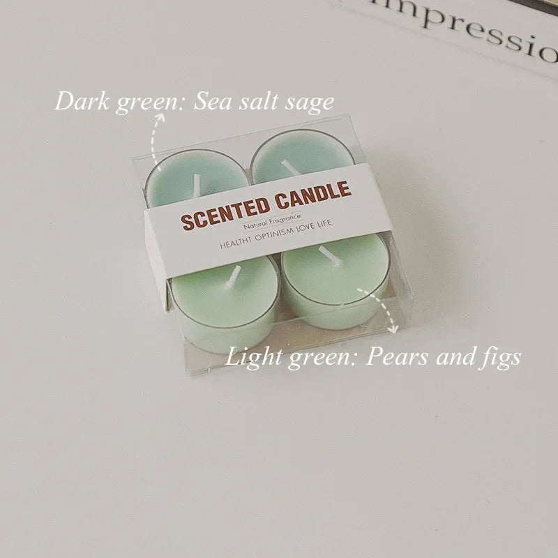 4pcs Handmade Tea Light Scented Candle Aromatherapy Soy Wax Candles Wedding Birthday Candle Party Home Decoration Photo Props