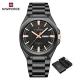 New Style NAVIFORCE Men's Wrist Watch 3ATM Waterproof Stainless Steel Band Luminous Pointer Display Luxury Boys Watches Gifts