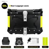 KEMIMOTO 45L/55L/65L Motorcycle Aluminum Case Tail Box Trunk with backrest Universal Top Tail Rear Luggage Tool Storage Box