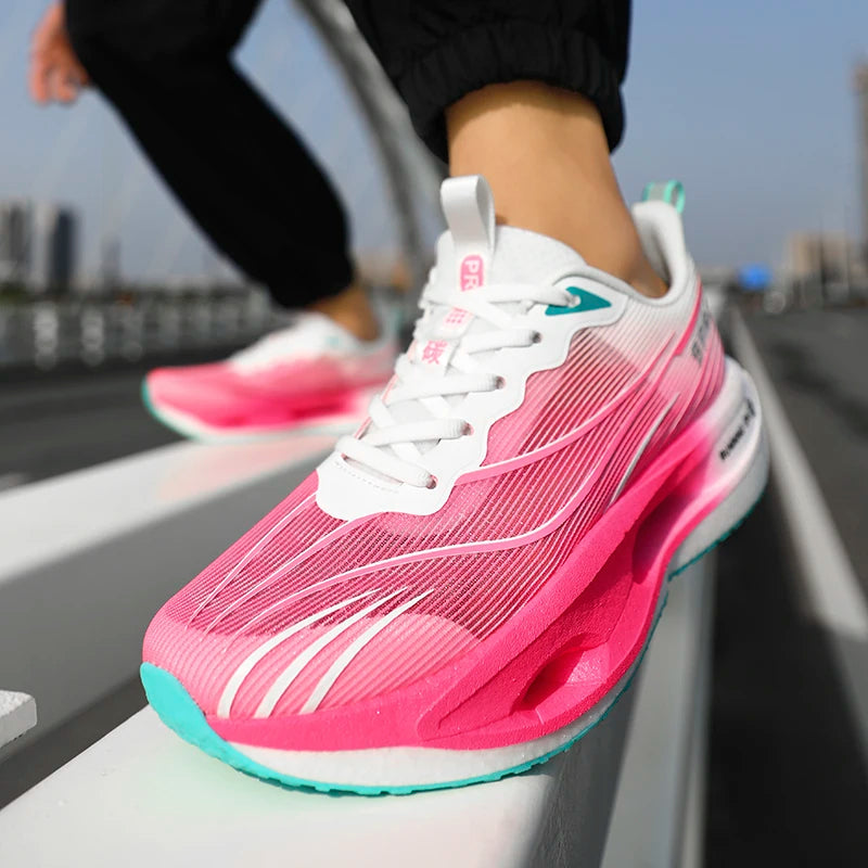 2025 New Men's Sneakers Thick Bottom Cushioning Running Shoes Athletic Training Carbon Plate Jogging Shoes Women's Tennis Shoes