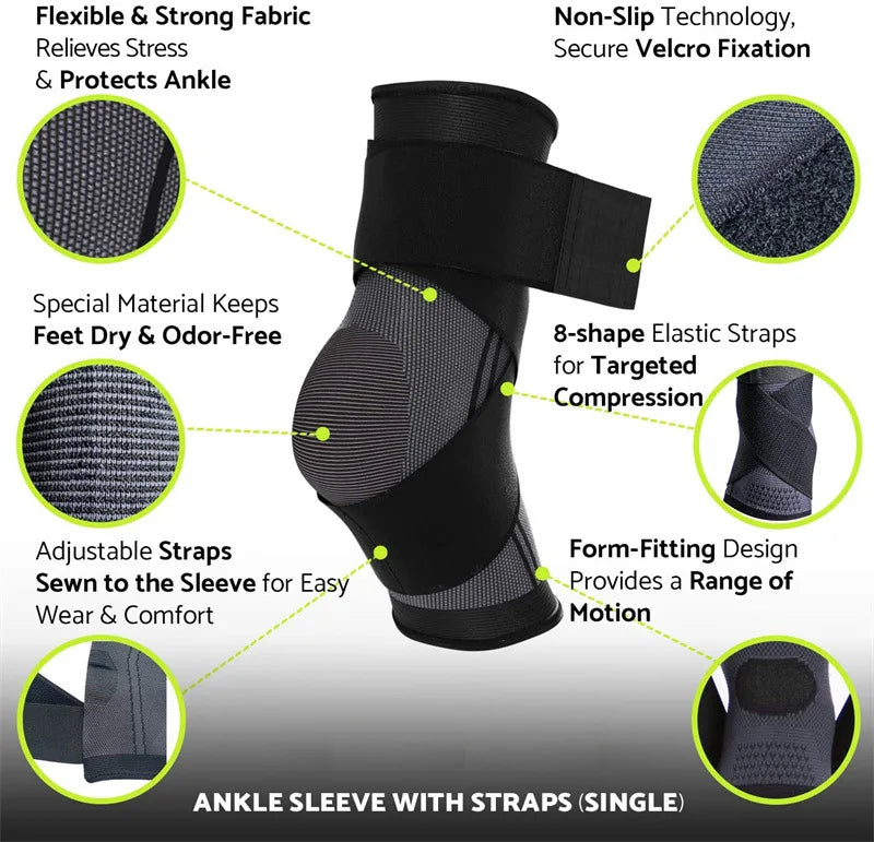Ankle Protector Sports Gym Accessories Men Women Sports Wrap Compression Basketball Ankle Support Running Knitted Ankle Brace