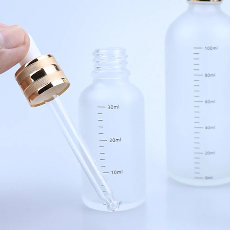5ml-100ml Dropper Bottles With Scale Reagent Eye Drop Sanding Glass Aromatherapy Liquid Pipette Bottle Refillable Bottles Travel