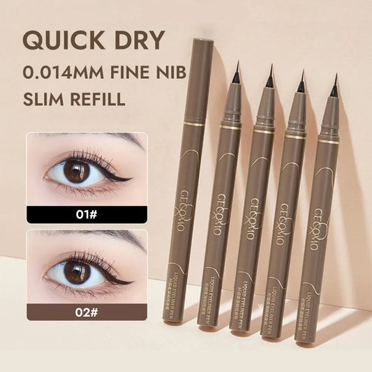Delineador de ojos líquido GECOMO de 0,01 mm, superfino, resistente al agua, de secado rápido, color duradero, sin manchas. 