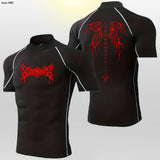 Camisetas deportivas de cuello alto para hombre, de secado rápido, para fitness, running, de manga corta, de compresión, informales, para ciclismo al aire libre, transpirables. 