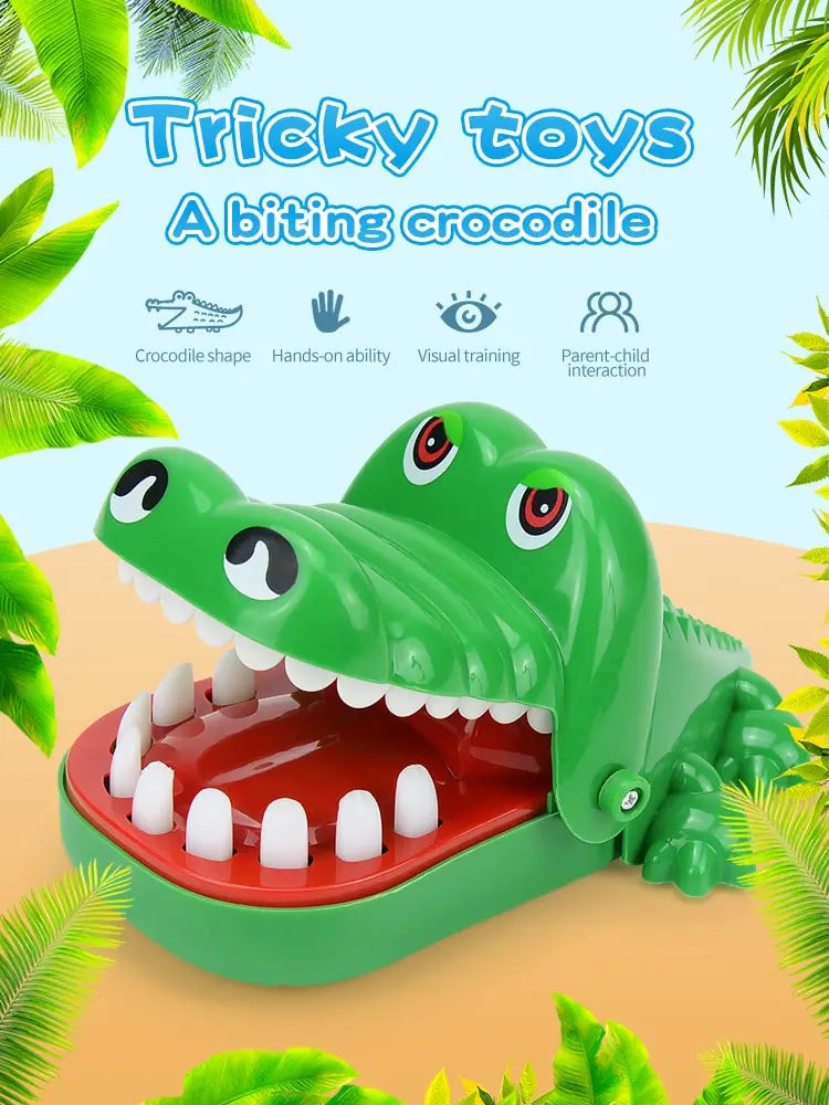 Juguetes de dientes de cocodrilo para niños. Juegos de dentista con mordeduras de cocodrilo. Divertido juego de bromas de la suerte para fiestas y niños.