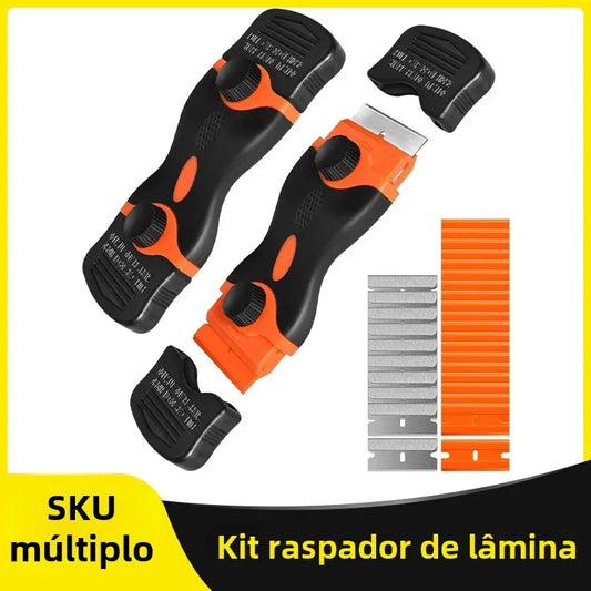 Raspador de lâmina de borda dupla, ferramenta removedora de lâmina com lâminas para etiquetas, adesivos, remoção de decalques, matiz de janela automática, aplicação de vinil