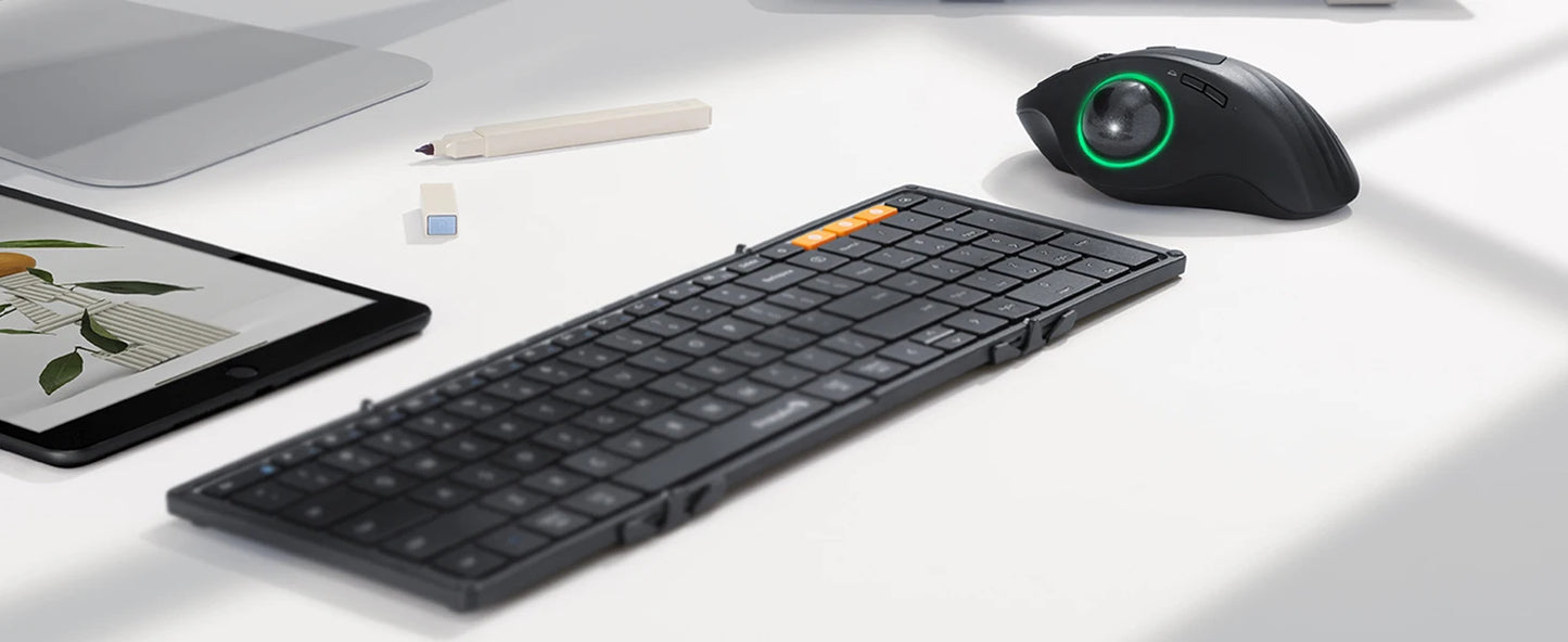 Folding Keyboards with Numeric Keypad Bluetooth Wireless Portable Silm Full-SizeT Foldable Keyboard for Travel Computer PC iPad