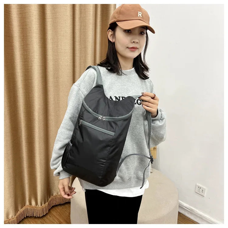 New Waterproof Backpack Portable Folding Bag Student Backpack Backpack Outdoor Large Capacity Movement Men Women Traveling Bag