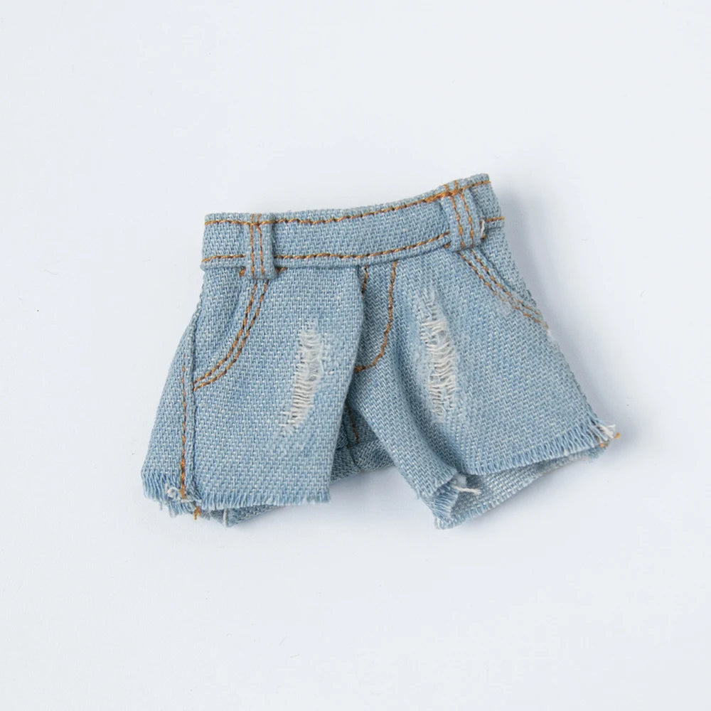 Blythe Clothing Fashion Vest Tops Denim Shorts Casual Pants Belt Multicolor for Licca Azones Ob22 24 Ker YMY Doll Accessories