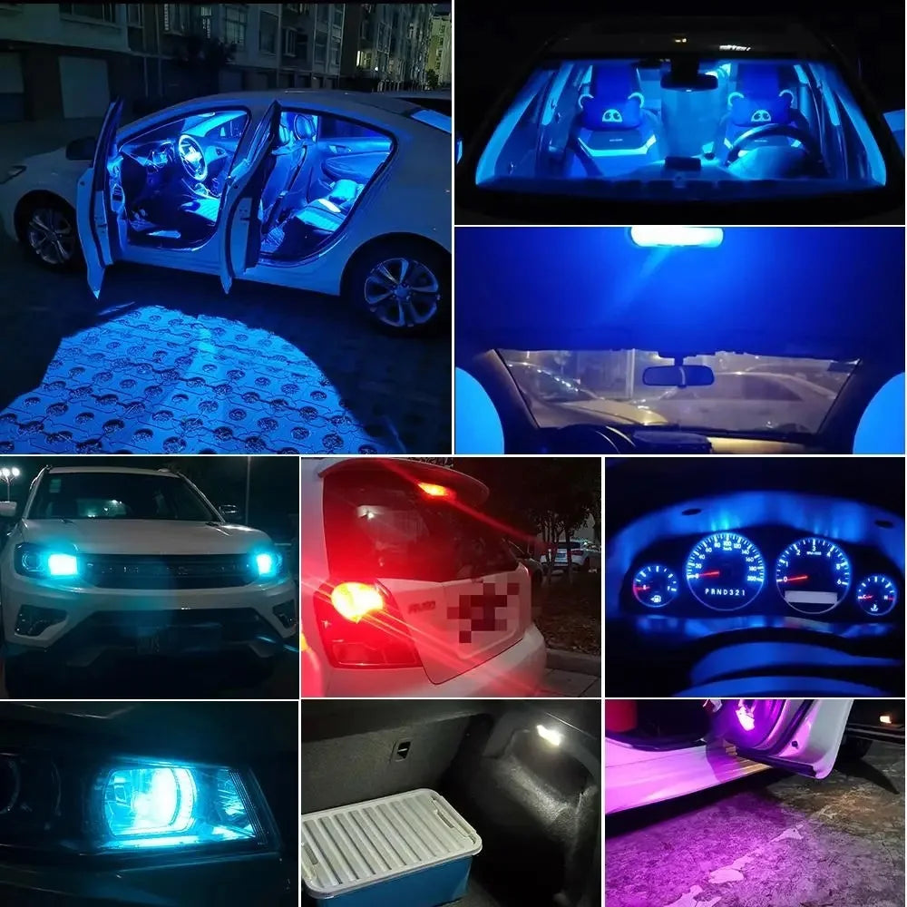 Super Bright 10pcs T10 W5W 194 LED  Lights Automotive Cob Car Signal Lamps Bulb Lighting Accessories 6000K Wedge License Plate