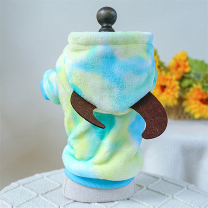 Super Soft Fleece Pet Clothing for Puppy Autumn Winter Plush Warm Dog Overalls Four Legged Dinosaur Unicorn Cosplay Cat Clothing