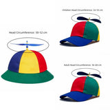 Detachable Propeller Baseball Cap Cotton Color-block Bamboo Dragonfly Sunscreen Adjustable Colorful Helicopter Spiral Hat