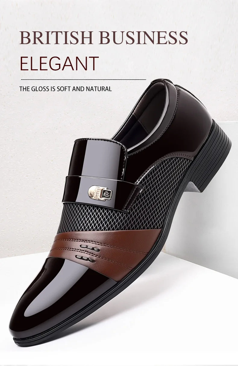 Men's Luxury Lacquer Oxford Wedding Shoes, Pointed Toe Dress Shoes for Men, Classic Business Men's Leather Shoes, Big Size 38-48
