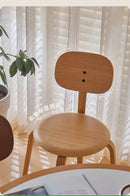 Nordic Plywood Dining Round Seat Stackable Vintage Curved Backrest Chair