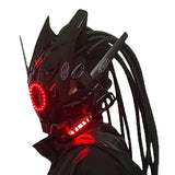 Capacete Cyberpunk com LED – Máscara para Festas, Halloween, Natal e Cosplay – Presente para Adultos