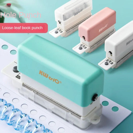 Mini 6-Hole Punch DIY Book Page Stitcher Paper Binding Punch Planner Loose Leaf Paper Hole Puncher Office Stationery