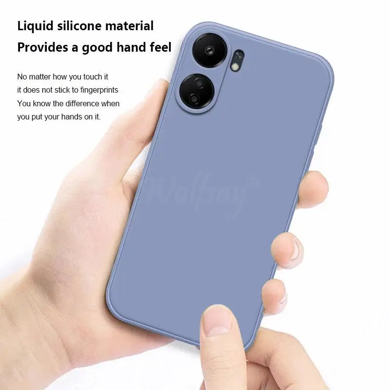 Funda de silicona líquida para Xiaomi POCO C65, funda protectora de goma lisa, funda de TPU para POCO C65