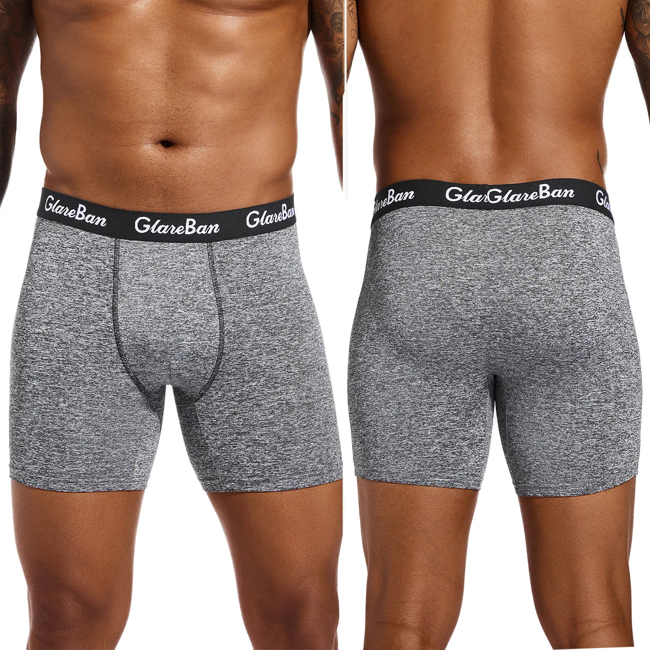 Conjunto de 5 uds de calzoncillos Boxer medio largos, ropa interior para hombre, calzoncillos masculinos para hombre, Boxershorts, bragas suaves de marca