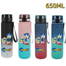 650ML Sonic Hedgehog Sport Water Bottle Large Capacity Cartoon Portable Plastic Water Bottle Drinking Cup Student Birthday Gifts