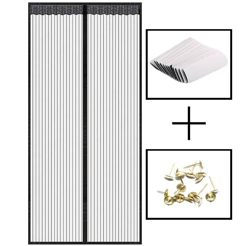 Magnetic soft gauze door curtain, no need to wear magnetic strips, summer mosquito proof door curtain, encrypted embroidery scre