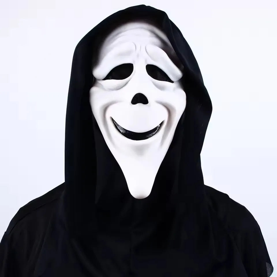 Máscara de Terror para Cosplay de Halloween (Grito), Máscara de Esqueleto Respirável para Festas de Terror e Role-Playing de Halloween