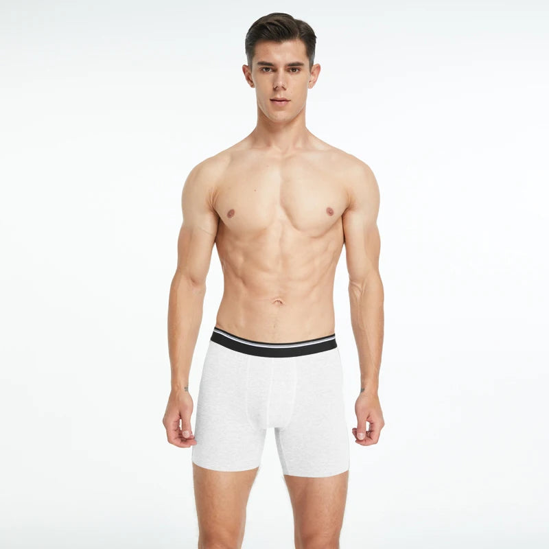 Men's Cotton Boxer Long Leg Underwear Seamless Sexy Man Shorts Breathable Panties Sports Underpants Men