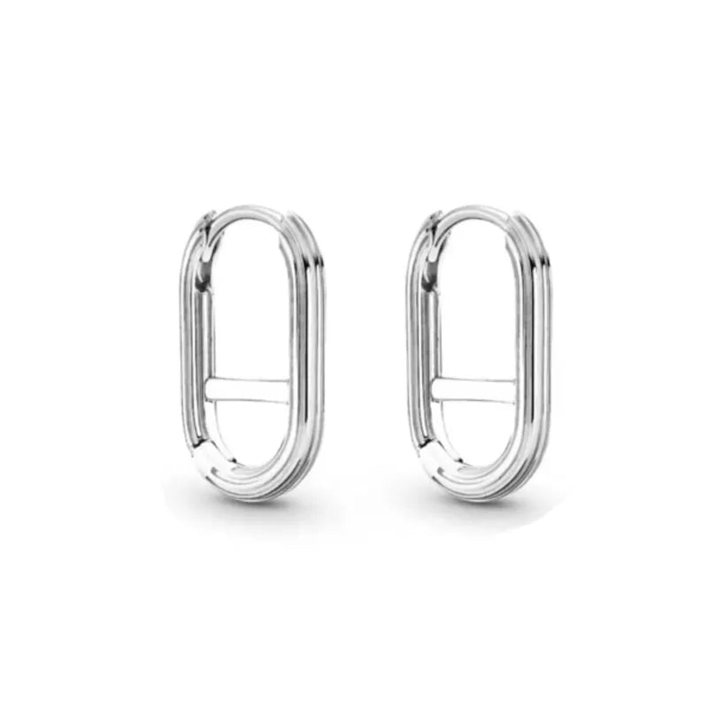 2024 New 925 Silver Plated Double Hoop Earrings For Women Butterfly Sun Moon Heart DIY Accessories 
