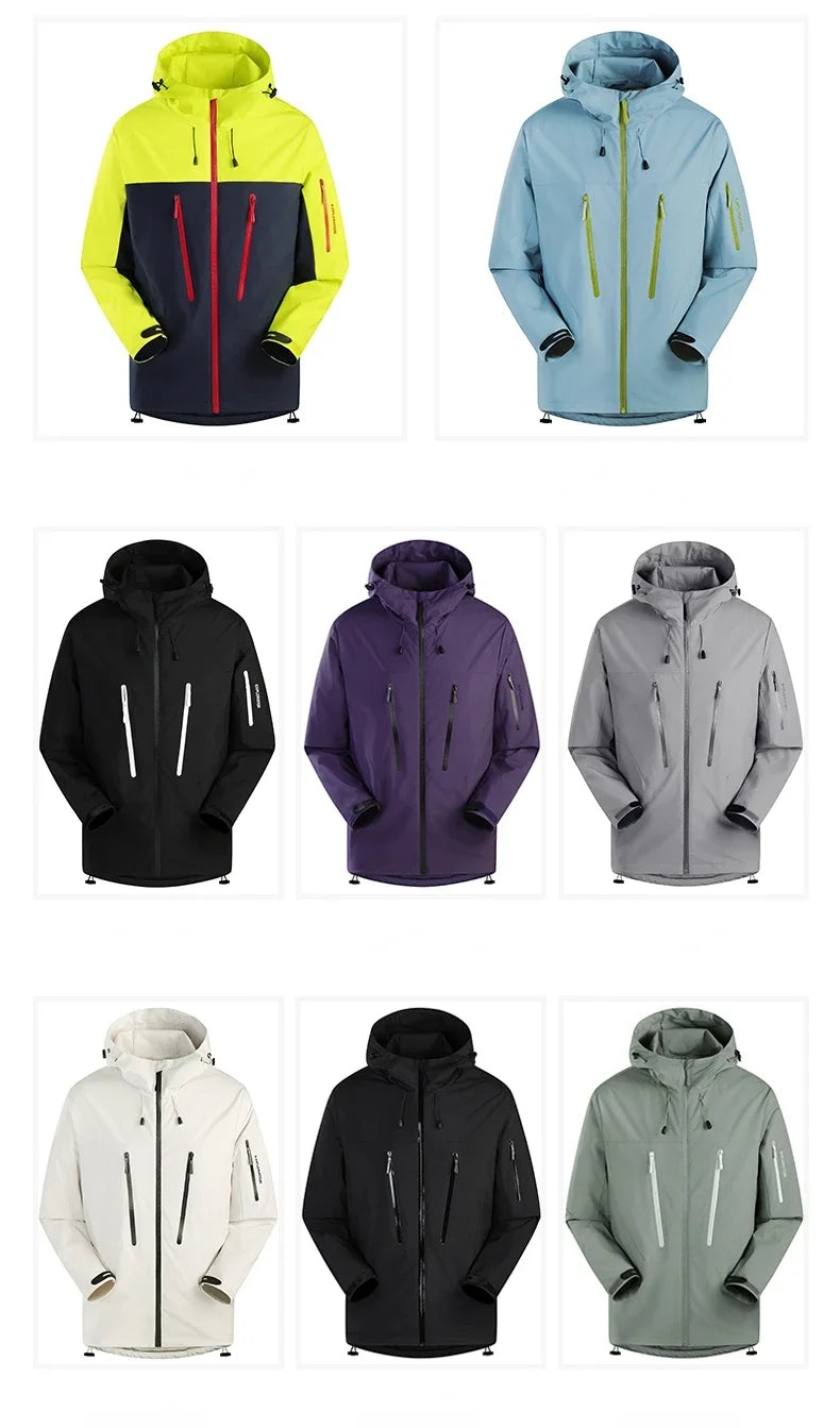 Spring Autumn Men's Windbreaker Fashion Outdoor Mountaineering Travel Windproof Waterproof Hooded Jacket Slim Fit Versatile Coat