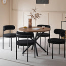 EGOONM 4Pcs Nordic Style Dining Chairs Upholstered Kitchen Chairs with Teddy Velvet Chair Home Desk Dining Room Kitchen Chairs