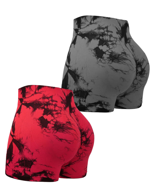 High Stretch Butt Lifting Tie Dye Fitness Shorts Women High Waist Summer Sport Yoga shorts Outdoors Sportswear