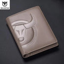 BULLCAPTAIN Fashion Big Logo Man Wallet High Quality RFID Wallet Coin Purse Compact Mini Card Holder Genuine Leather