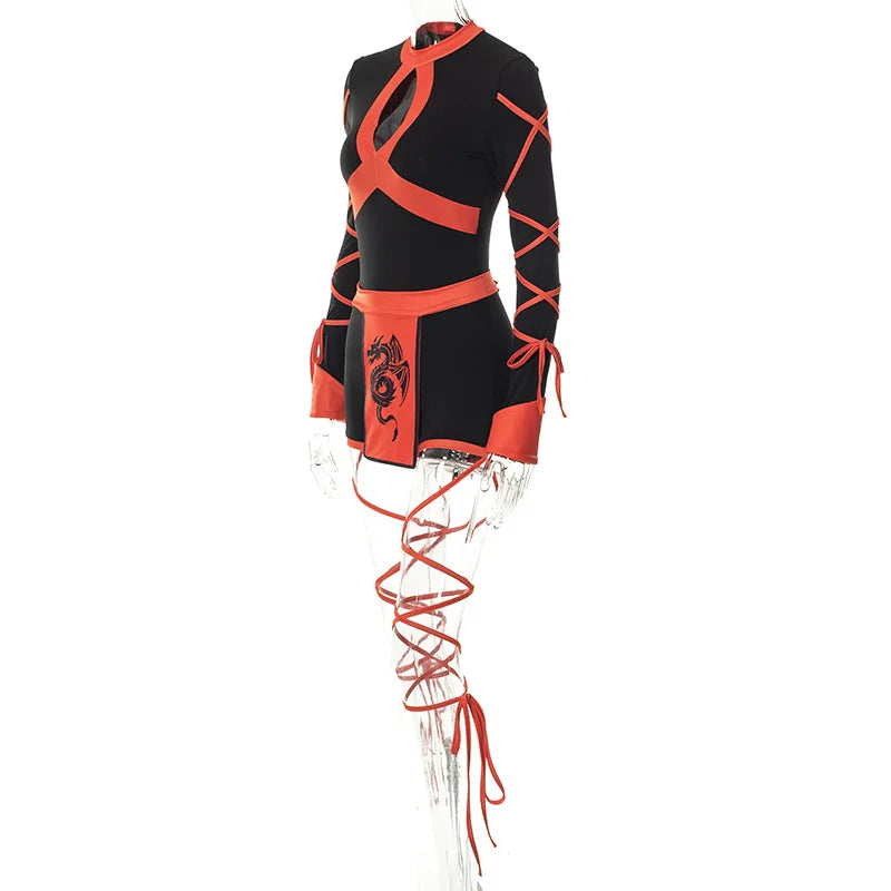 Ninja Cosplay Anime Halloween Costume for Women Adult Cosplay Dragon Ninja Warrior Costume