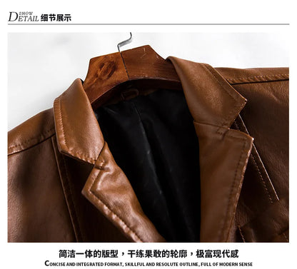 Chaquetas de cuero para hombre, estilo coreano, ajustadas, de moda, tallas grandes M-6XL, 2024