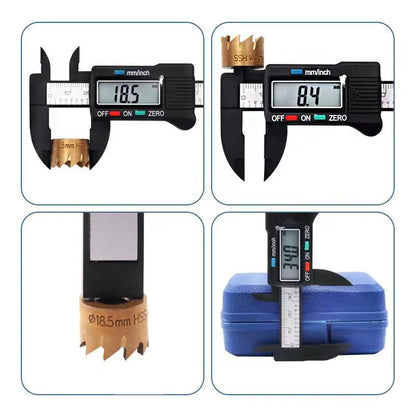 Calibrador digital electrónico de fibra de carbono, calibre Vernier, micrómetro, herramienta de medición, regla digital, 150 mm y 100 mm