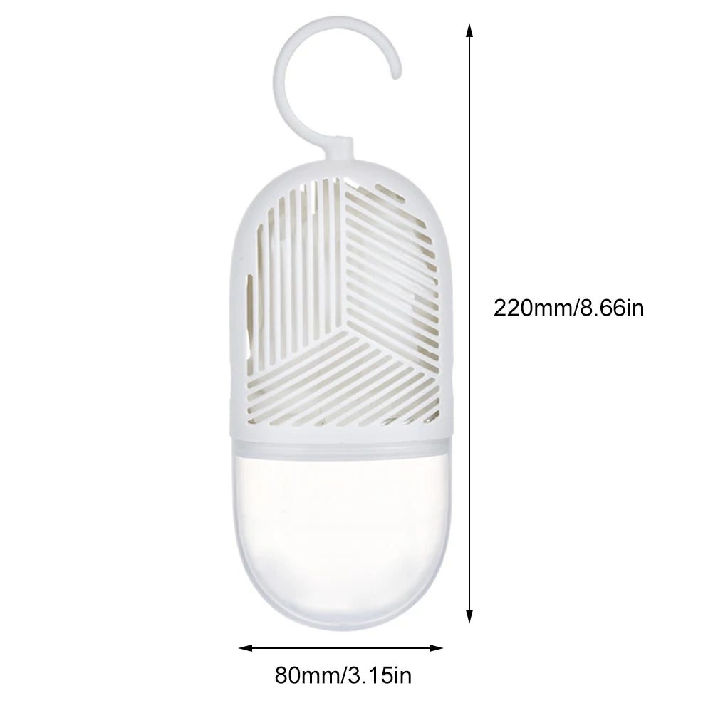 Clothes Dehumidification Box Reusable Hanging Dehumidifier Packs Anti-Mold with Water Collector&Hook for Wardrobe Closet Cabinet