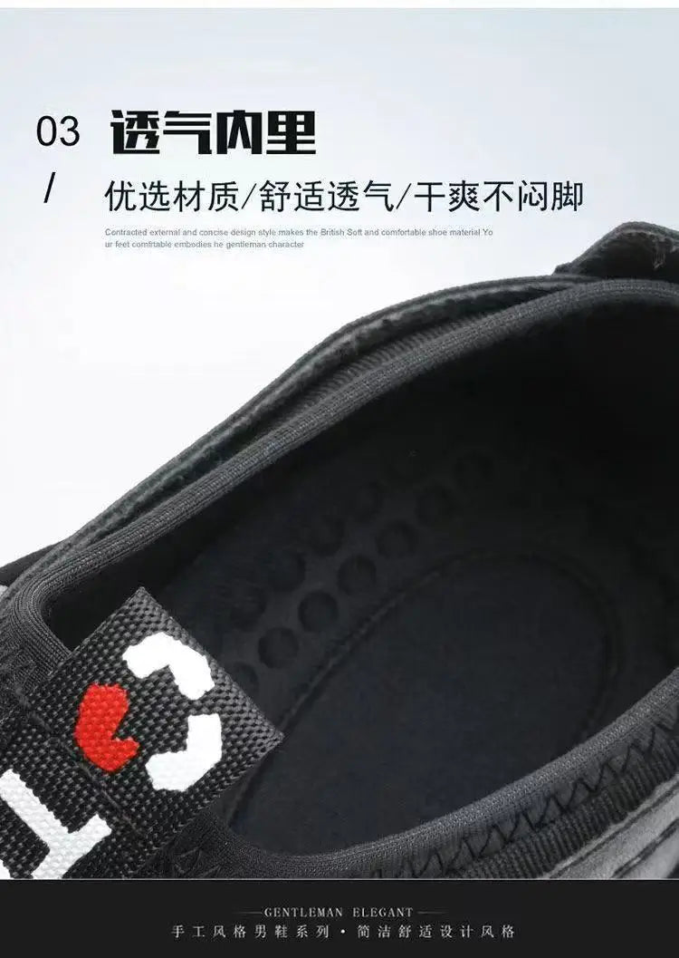 Spring Luxury Men's Casual Leather Shoes Elastic Band Business Flats Loafers for Men Soft Sole Peas Shoes Soft Men's Sneakers