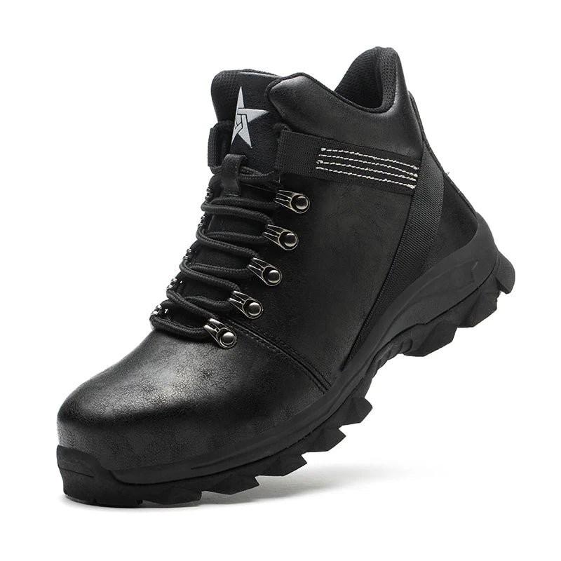 Latest 2023 Waterproof Men Leather Boots Steel Toe Cap Safety Work Shoes Anti Smashing Indestructible Construction Welding Boots