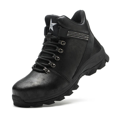 Latest 2023 Waterproof Men Leather Boots Steel Toe Cap Safety Work Shoes Anti Smashing Indestructible Construction Welding Boots