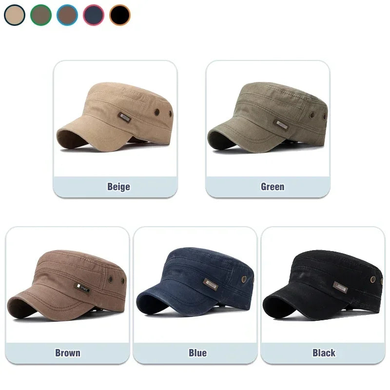 Military Cadet Flat Cap Fashion Clothes Adjustable Snapback Hat Unisex New Fashion Classics Outdoor Casual Sport Baseball Cap