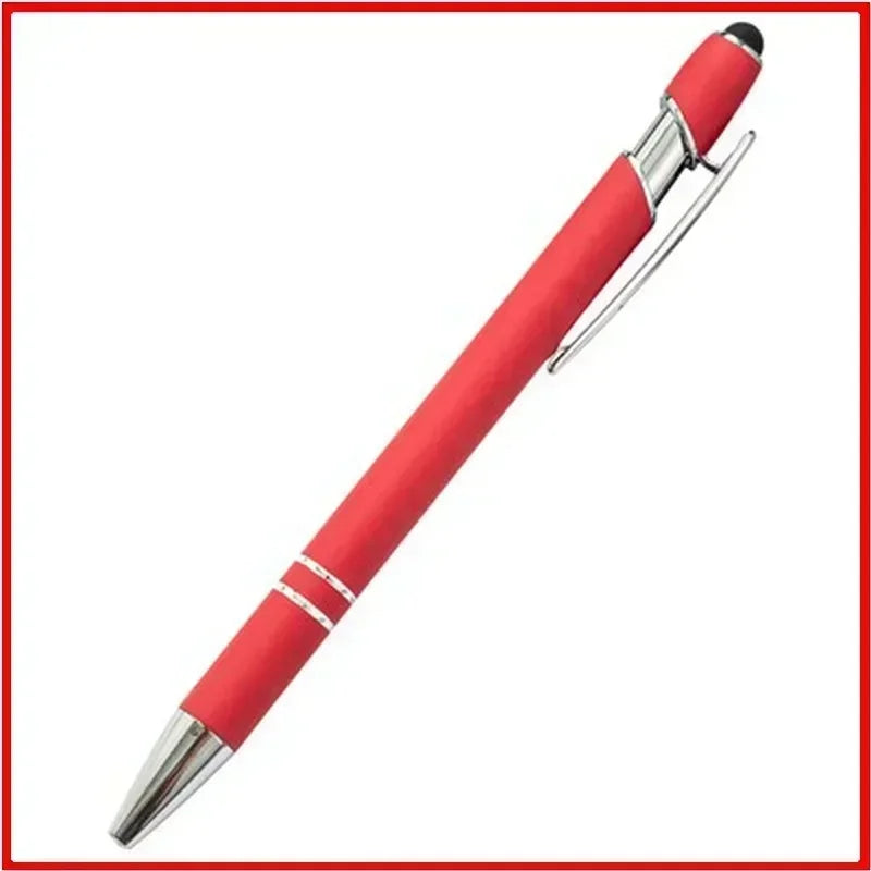 50pcs Light Metal Ballpoint Pen Touch Screen Pen Office School Advertising Pen Custom Logo Text Engraving Laser Engraving