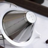 Stainless Steel Coffee Filter 800 Mesh Coffee Dripper with Holder Coffees Drip Mesh Kitchen Coffee Strainer Coffee Accessories
