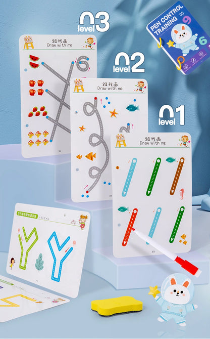 Magical Tracing Workbook Children Montessori Drawing Book Education Reusable Magic Practice Copybook Pen Control Training Book