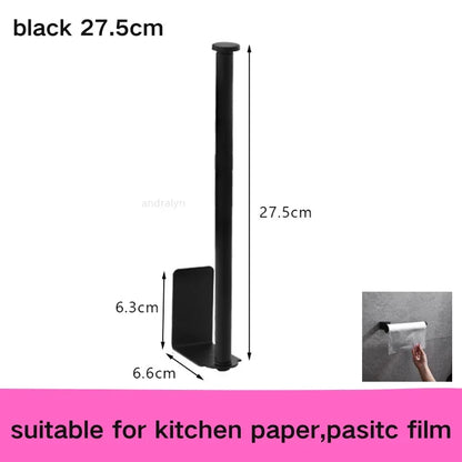 Stainless Steel Paper Towel Holder Self Adhesive Toilet Roll Paper Holder No Punching Kitchen Bathroom Length Storage Rack