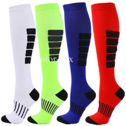 4 Pairs/Pack Compression Socks High Sports Socks for Women Men Running Hiking Edema Diabetes Varicose Veins Socks 20-30mmHg