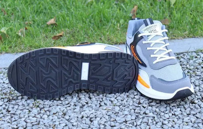 Zapatillas deportivas informales de retazos para hombre, zapatos de malla transpirables para hombre, zapatillas de tenis para correr al aire libre, zapatillas masculinas cálidas con cordones y antideslizantes.