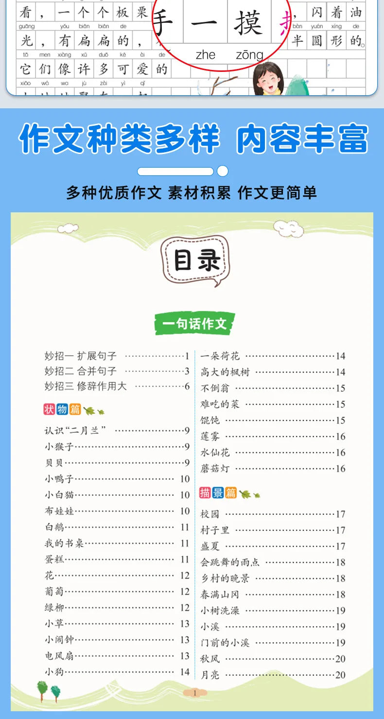 Treinamento de Escrita de Alunos do Ensino Fundamental, Exercícios Abrangentes de Língua Chinesa