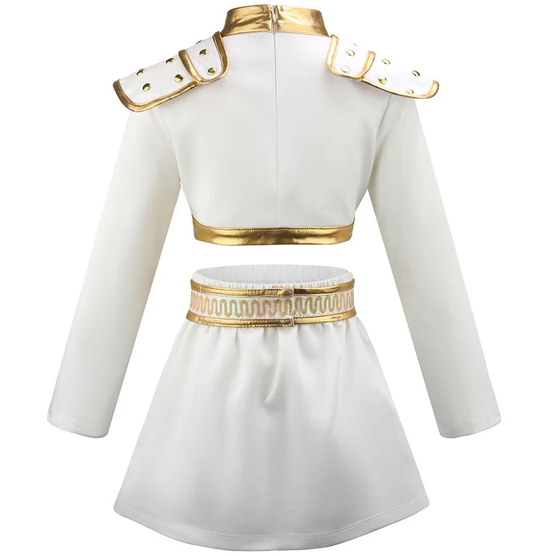 Girls' special occasion costumes Demon Hunter Rumi Girls Hip Hop Set Halloween Role Playing Dress Up Carnival Costume + Necklace